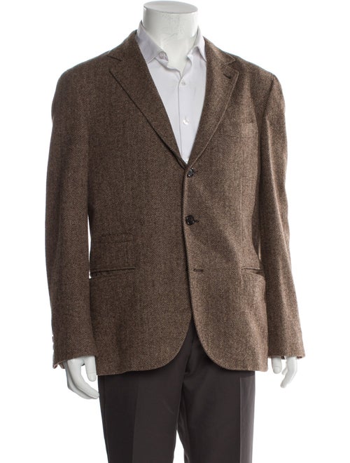 Brunello Cucinelli Wool Patterned Peacoat