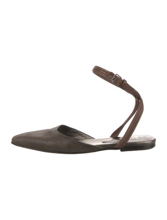 Brunello Cucinelli Monili Leather Mules