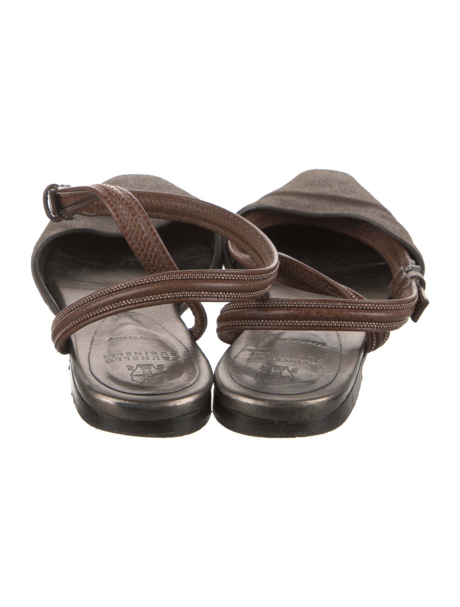 Brunello Cucinelli Monili Leather Mules