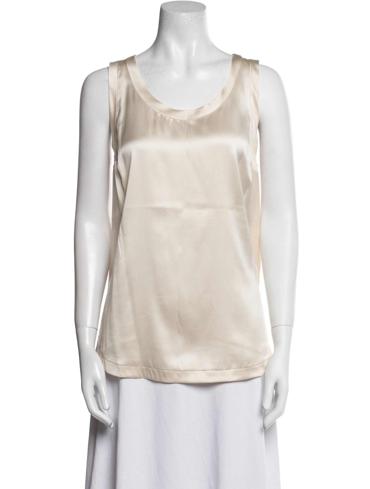 Brunello Cucinelli Silk Scoop Neck Top