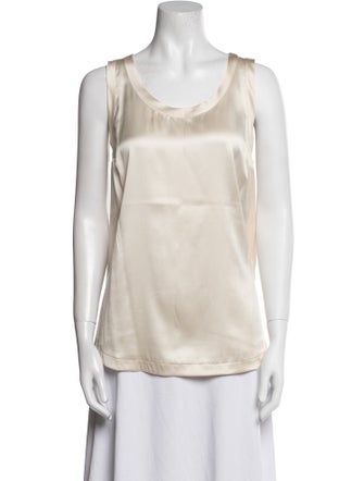 Brunello Cucinelli Silk Scoop Neck Top