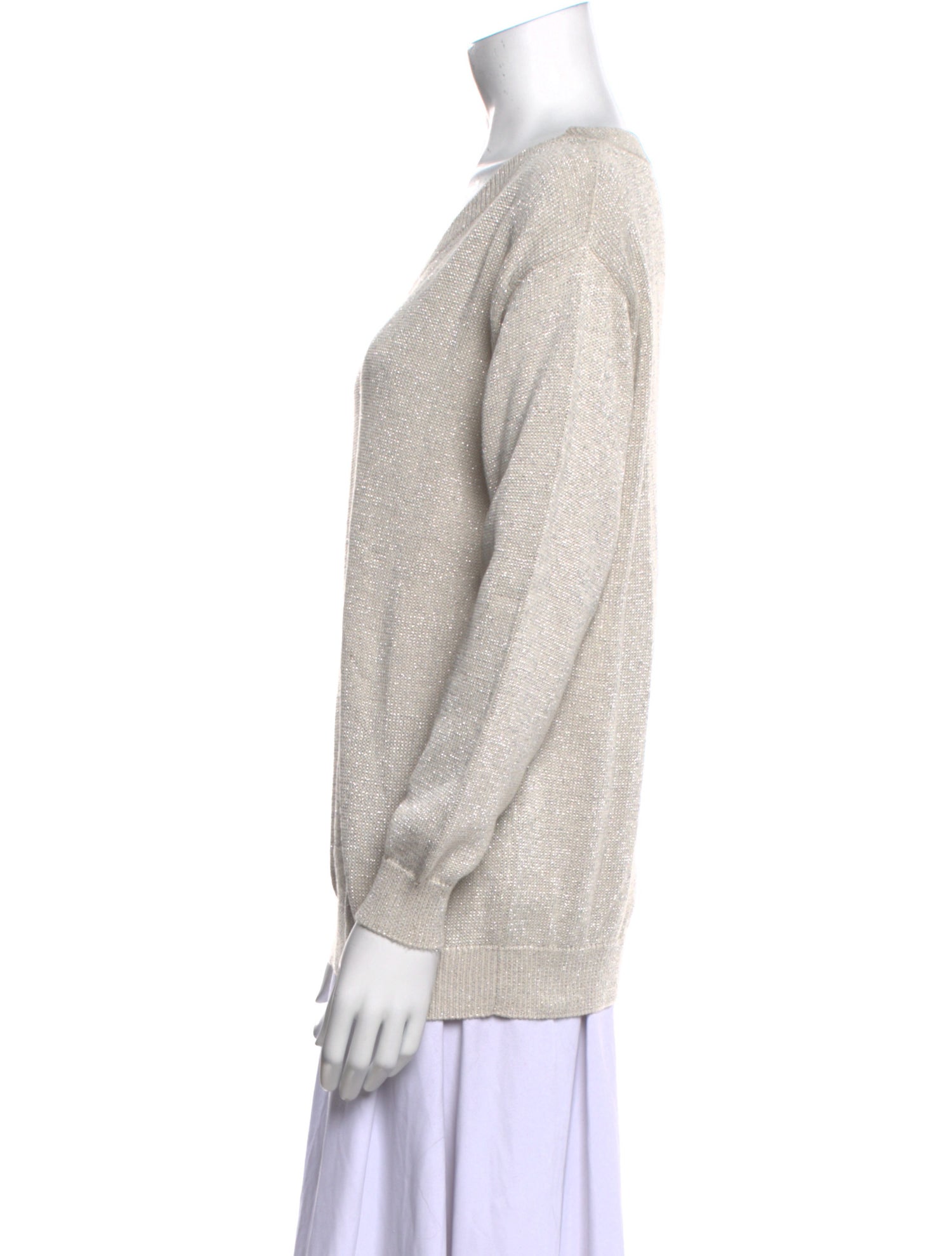 Brunello Cucinelli V-Neck Long Sleeve Sweatshirt