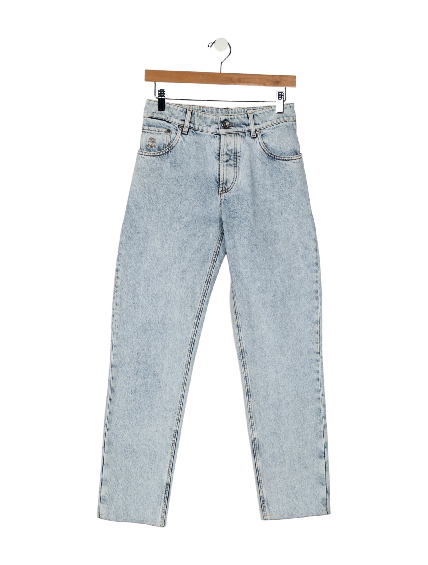 Brunello Cucinelli High-Rise Straight Leg Jeans