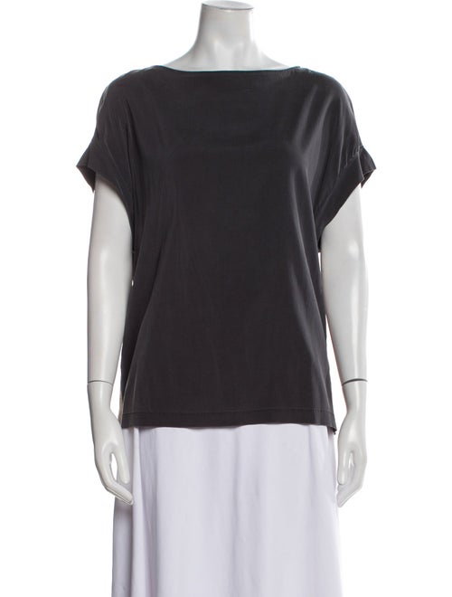 Brunello Cucinelli Silk Bateau Neckline T-Shirt