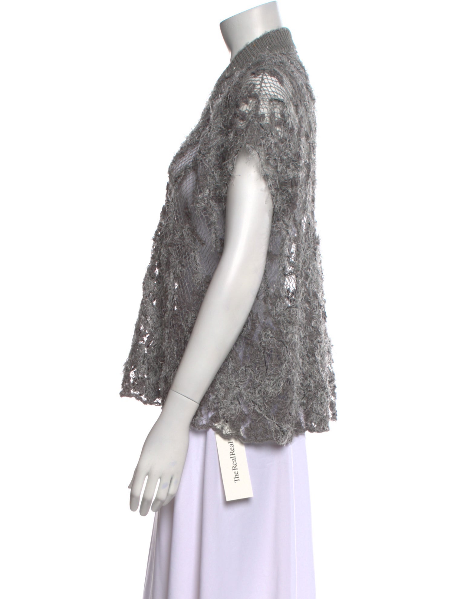 Brunello Cucinelli Linen Lace Pattern Sweater