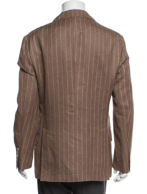 Brunello Cucinelli Linen Striped Peacoat
