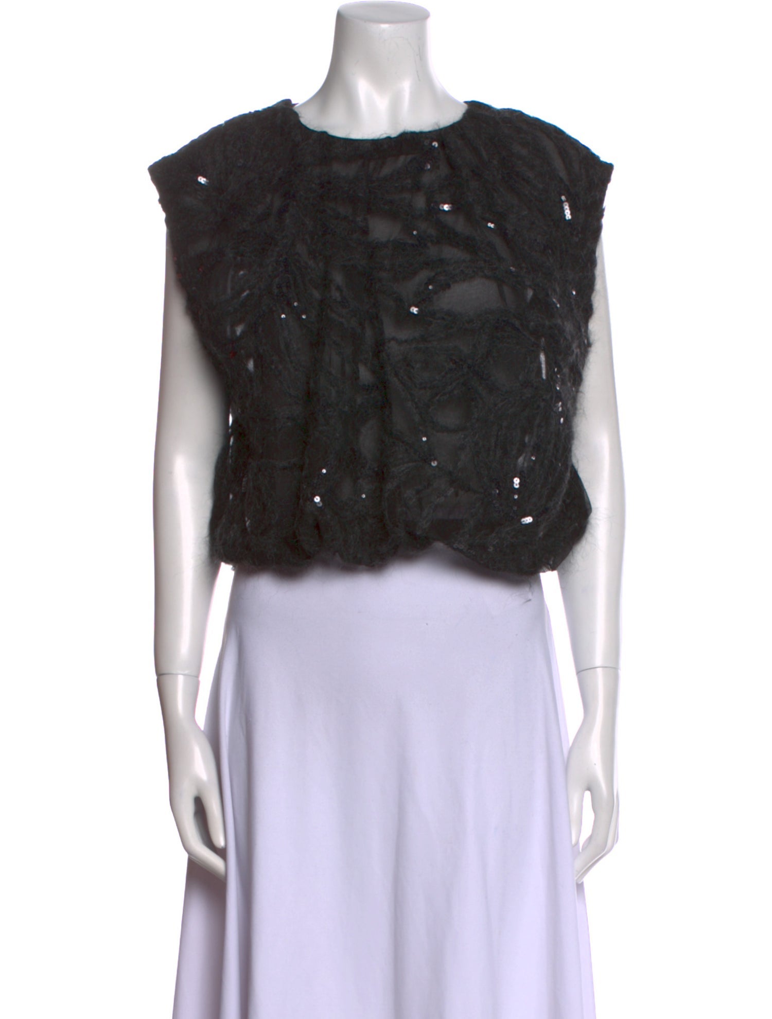 Brunello Cucinelli Silk Scoop Neck Crop Top