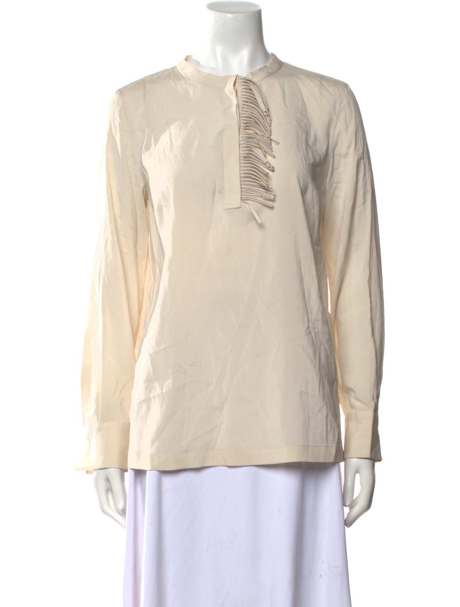 Brunello Cucinelli Silk Crew Neck Blouse w/ Tags