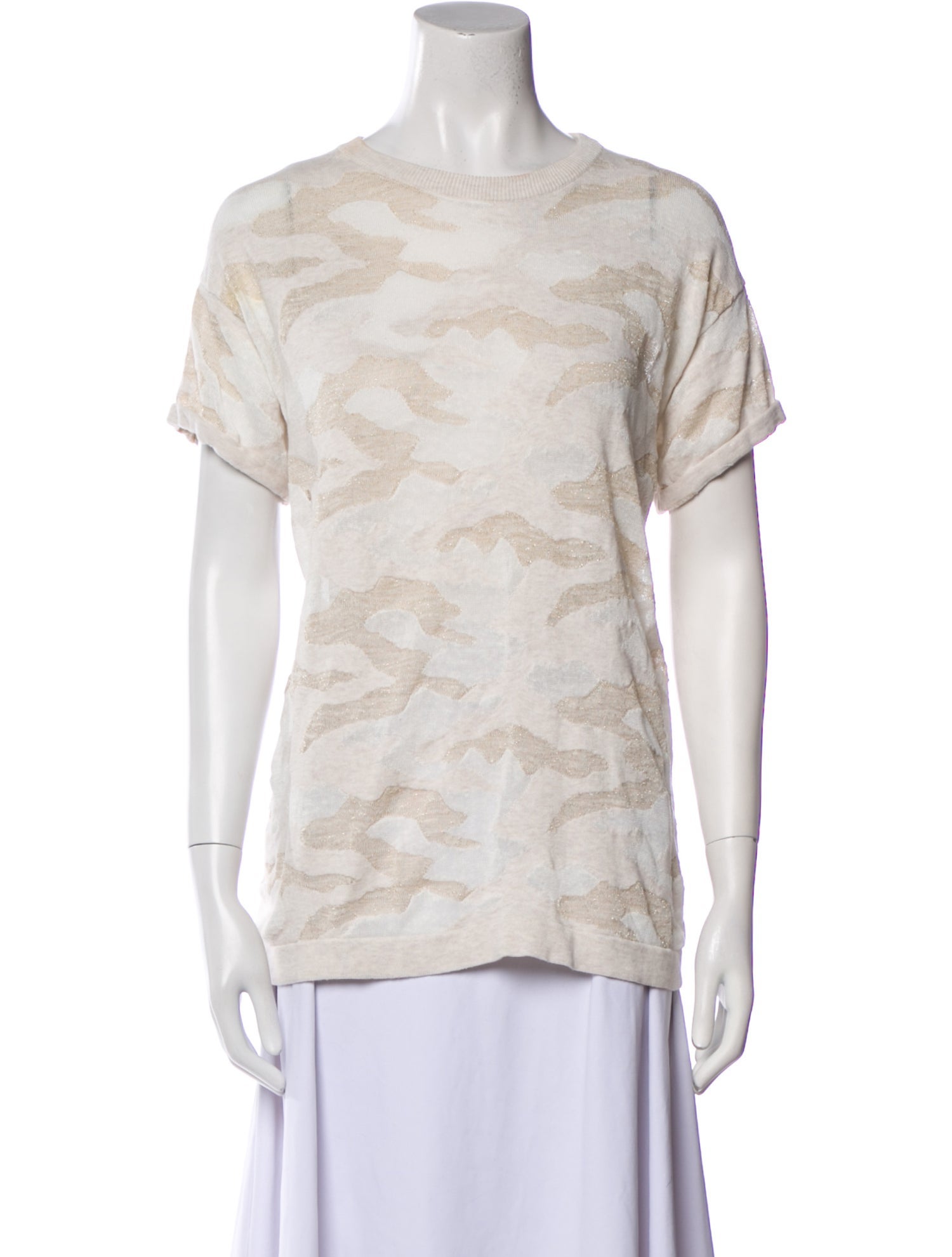 Brunello Cucinelli Printed Scoop Neck T-Shirt