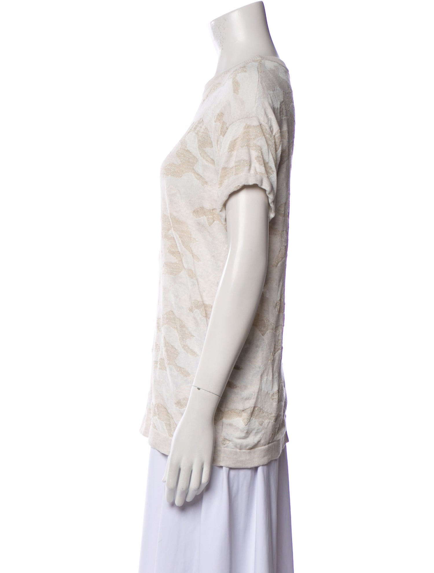 Brunello Cucinelli Printed Scoop Neck T-Shirt