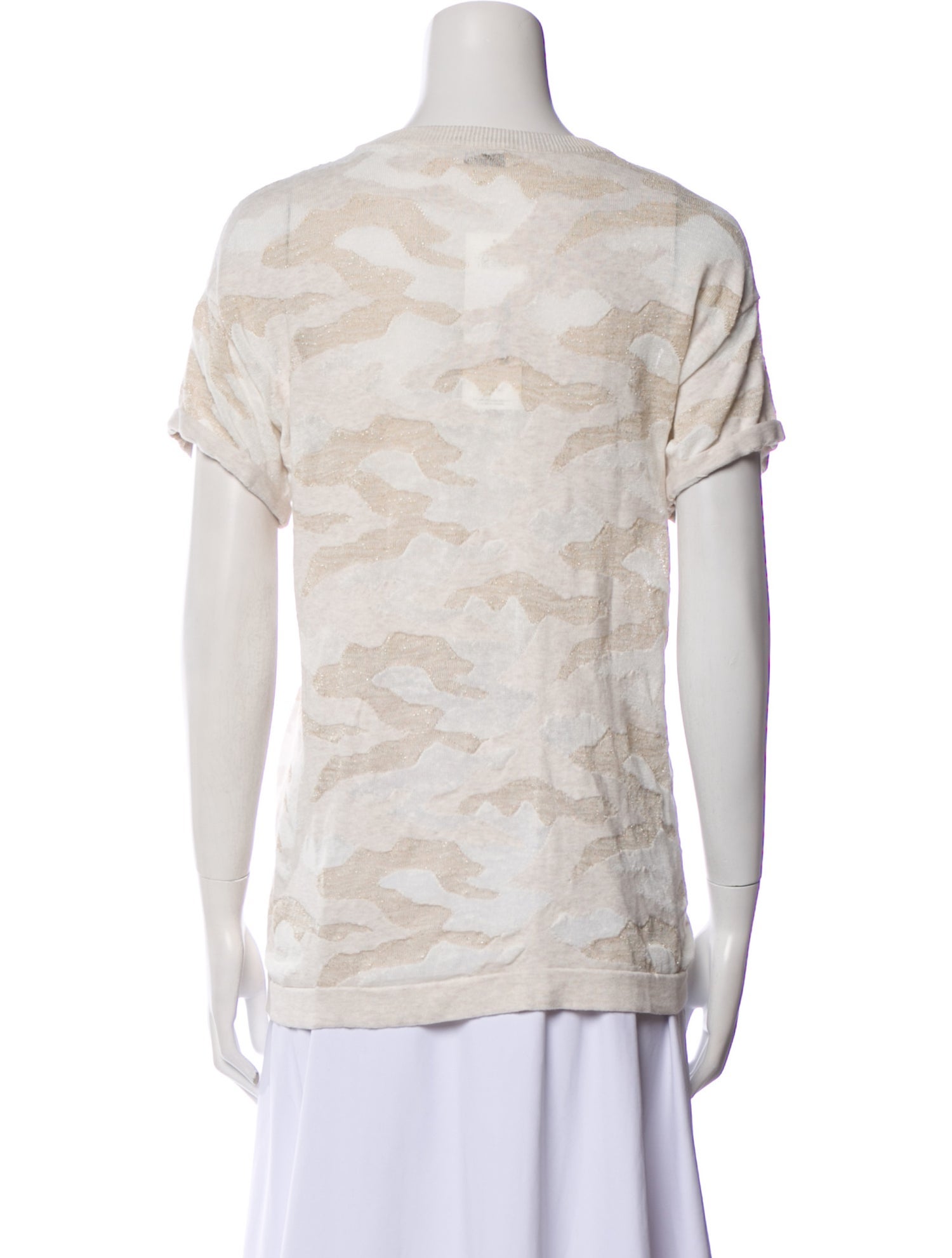Brunello Cucinelli Printed Scoop Neck T-Shirt