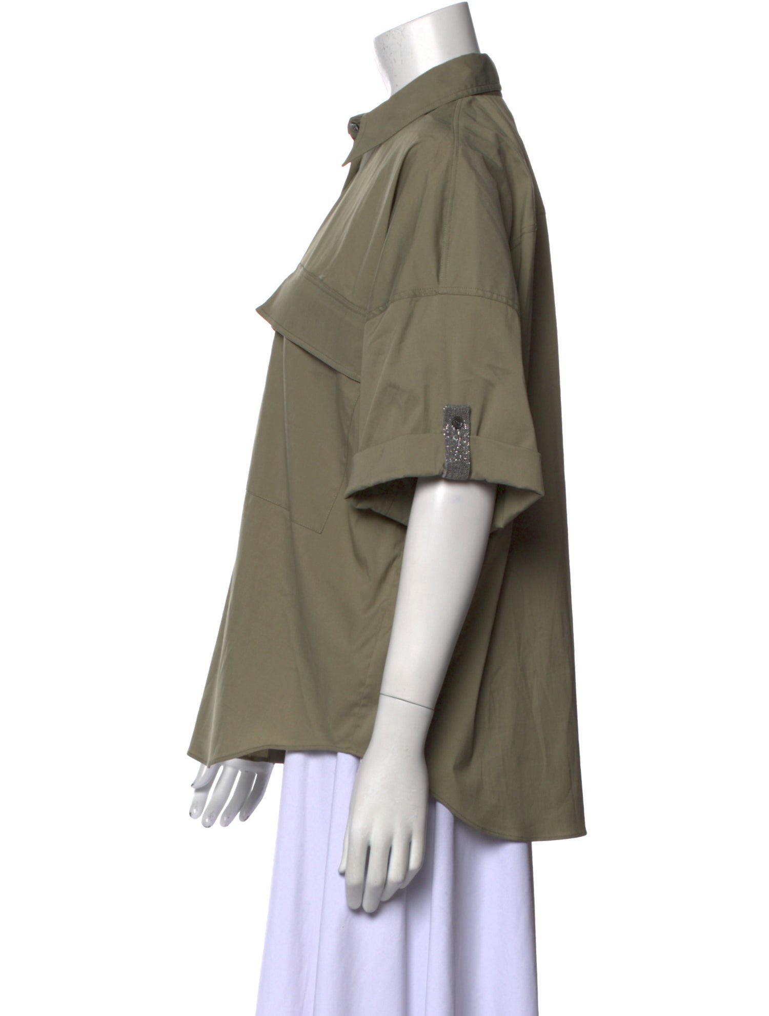 Brunello Cucinelli Short Sleeve Button-Up Top