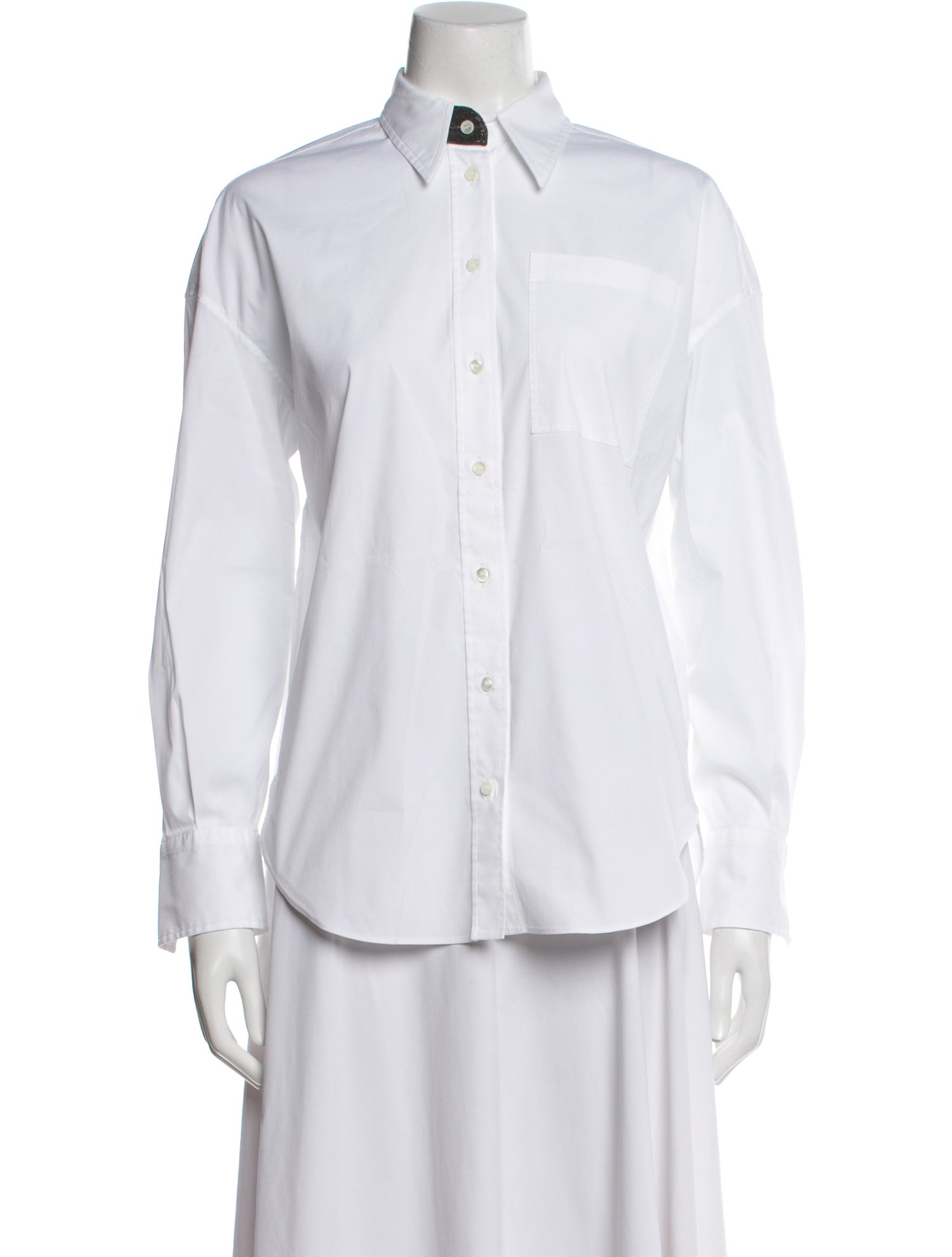 Brunello Cucinelli Long Sleeve Button-Up Top