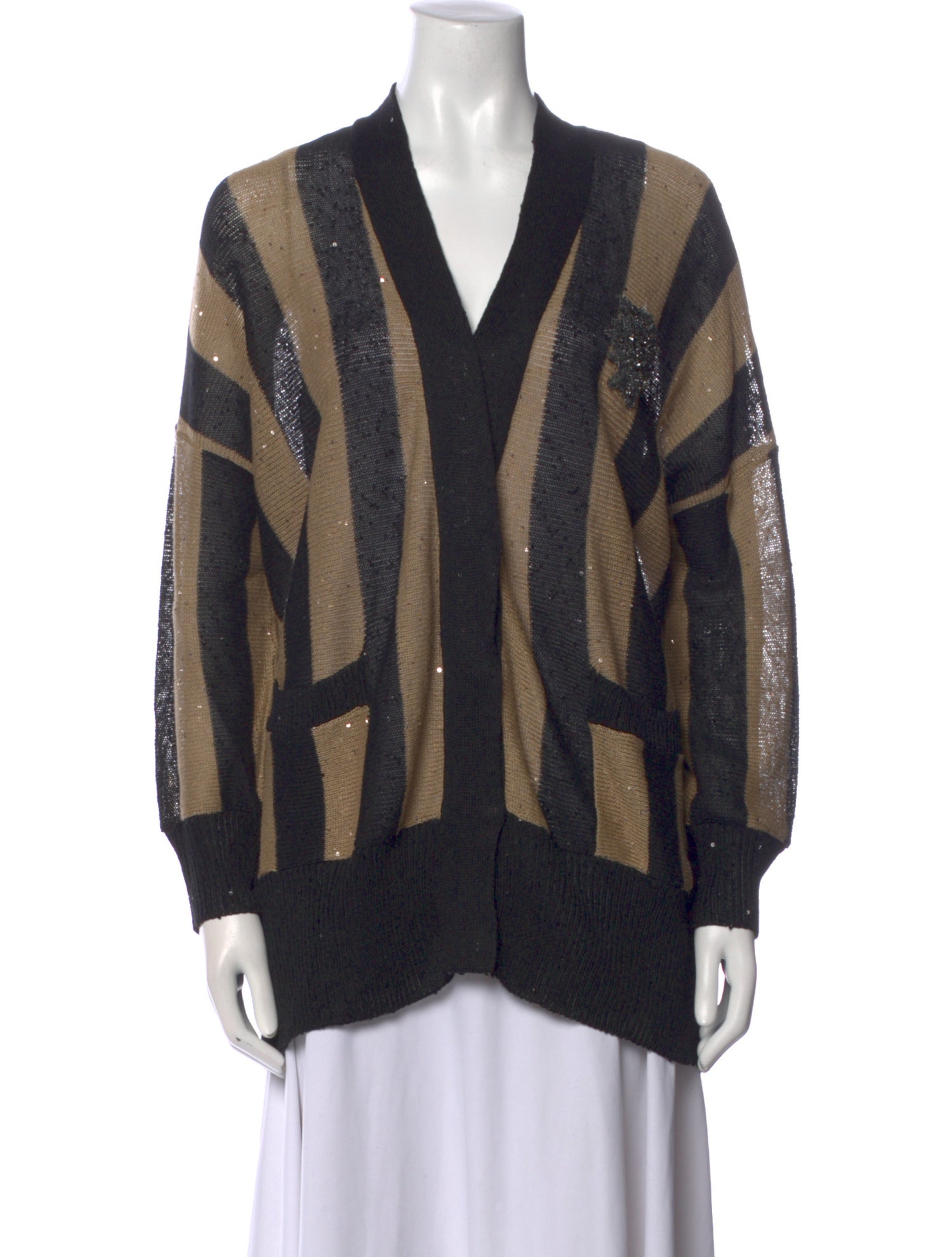 Brunello Cucinelli Linen Striped Sweater