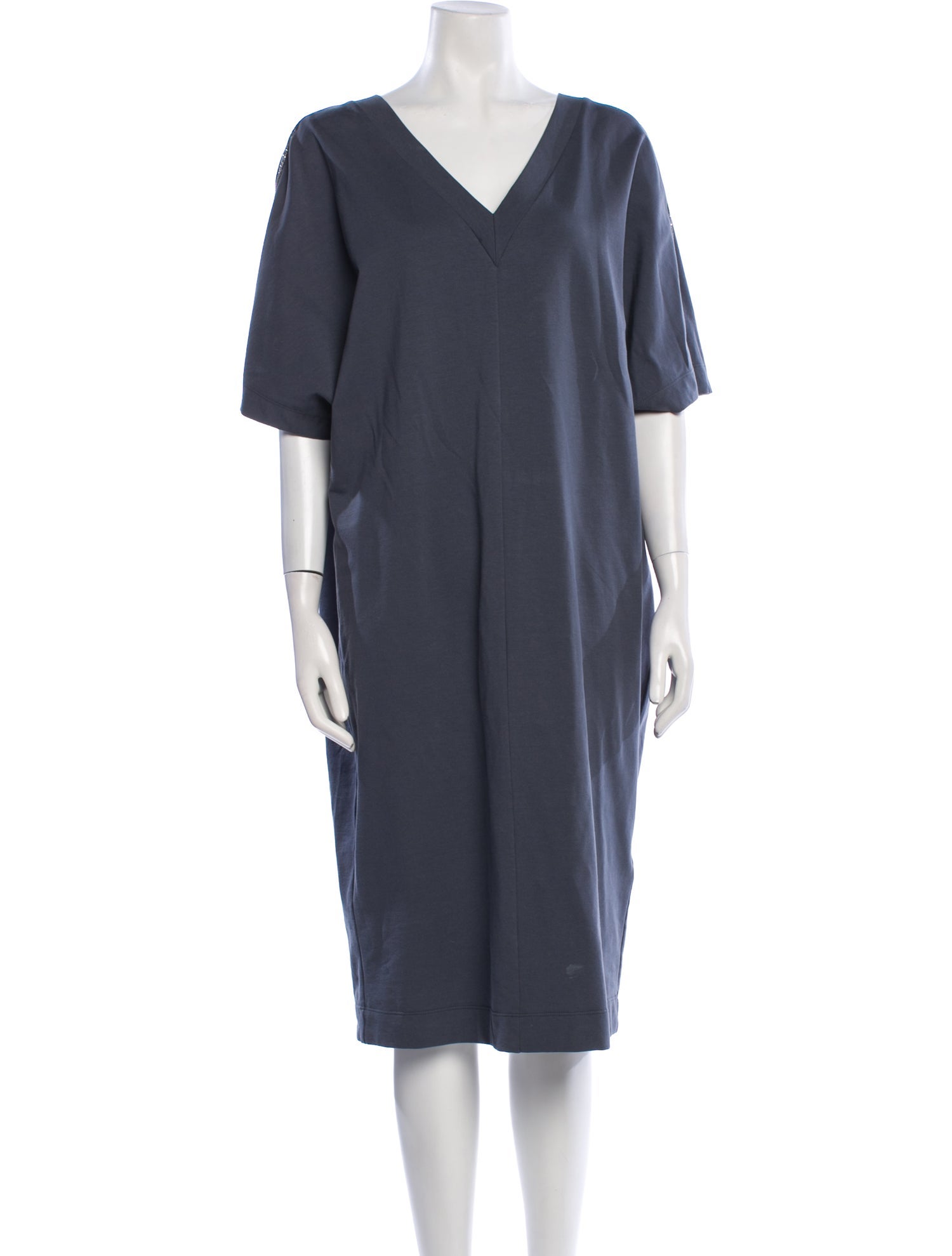 Brunello Cucinelli V-Neck Midi Length Dress