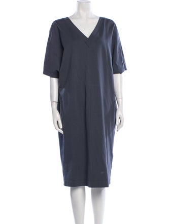 Brunello Cucinelli V-Neck Midi Length Dress