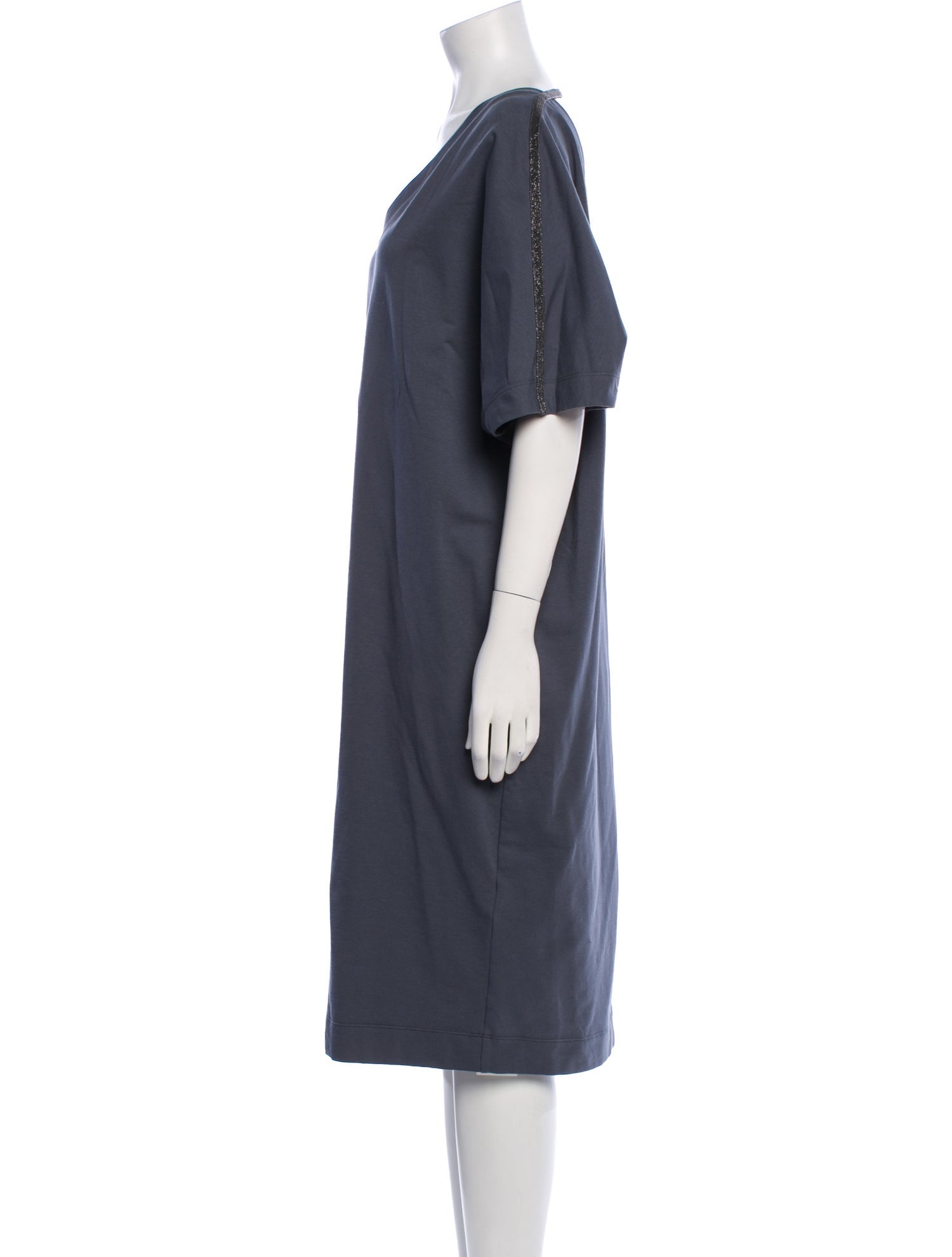 Brunello Cucinelli V-Neck Midi Length Dress