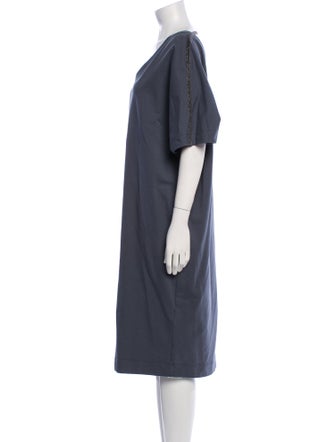 Brunello Cucinelli V-Neck Midi Length Dress