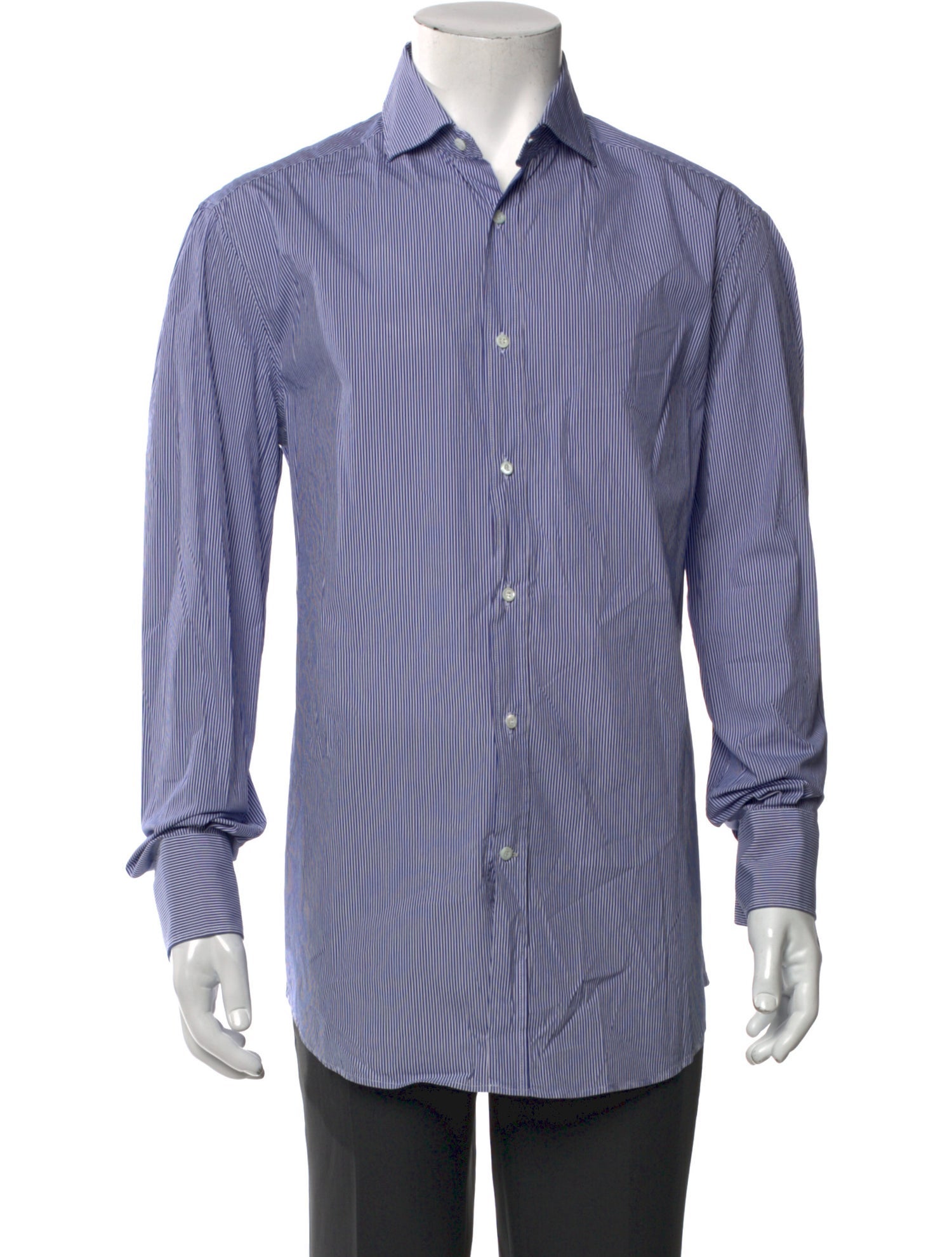 Brunello Cucinelli Striped Long Sleeve Dress Shirt