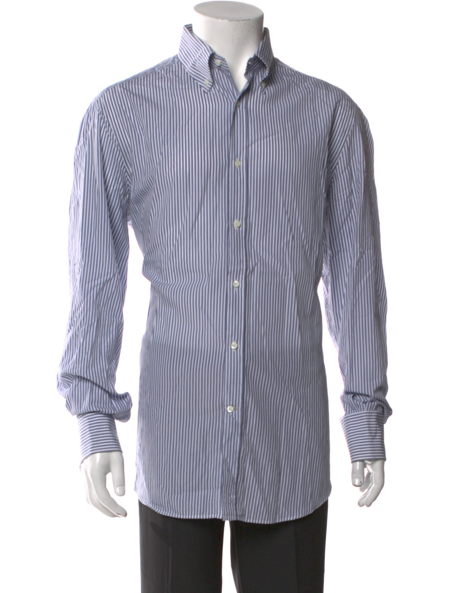 Brunello Cucinelli Striped Long Sleeve Dress Shirt