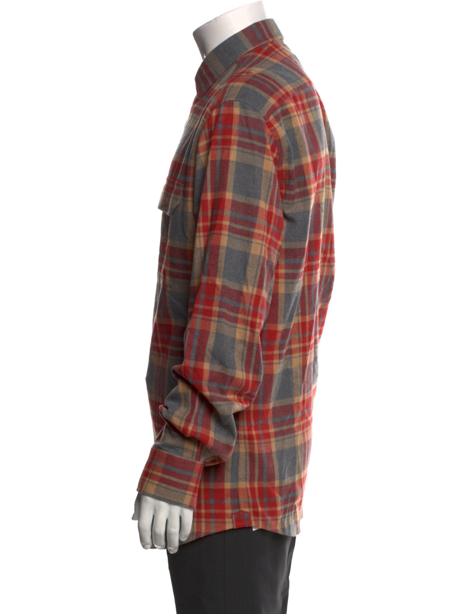 Brunello Cucinelli Plaid Print Long Sleeve Shirt