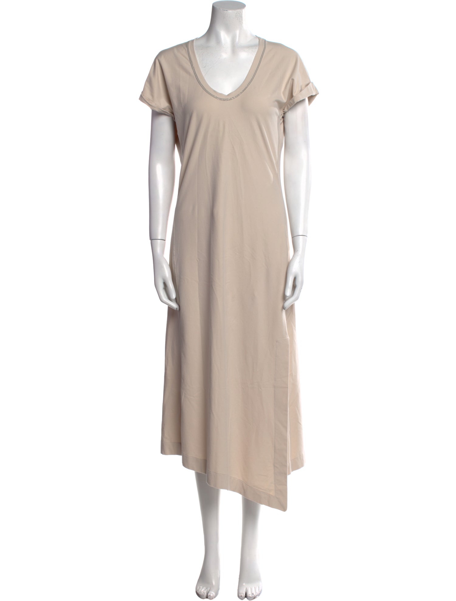 Brunello Cucinelli Scoop Neck Midi Length Dress
