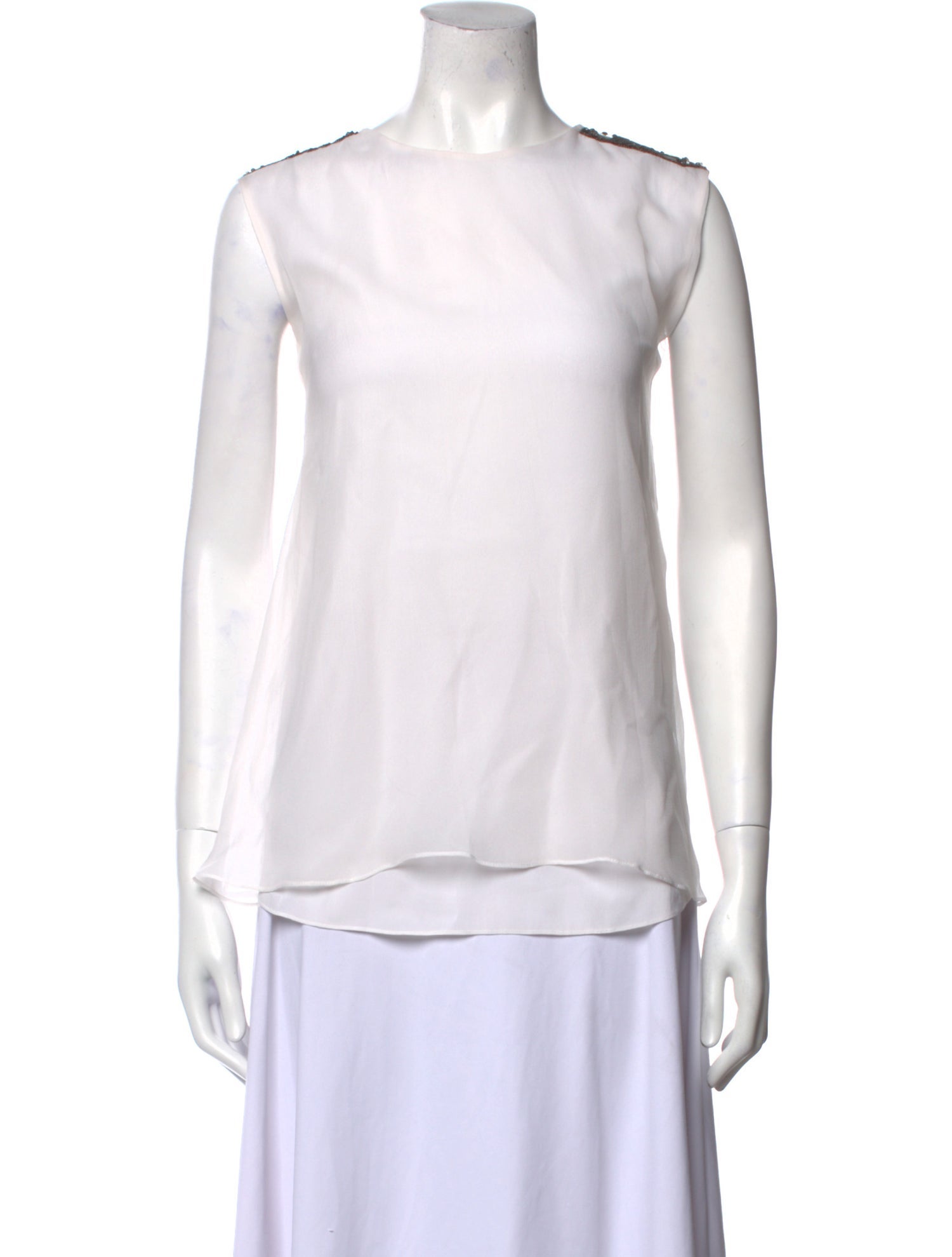 Brunello Cucinelli Silk Bateau Neckline Top