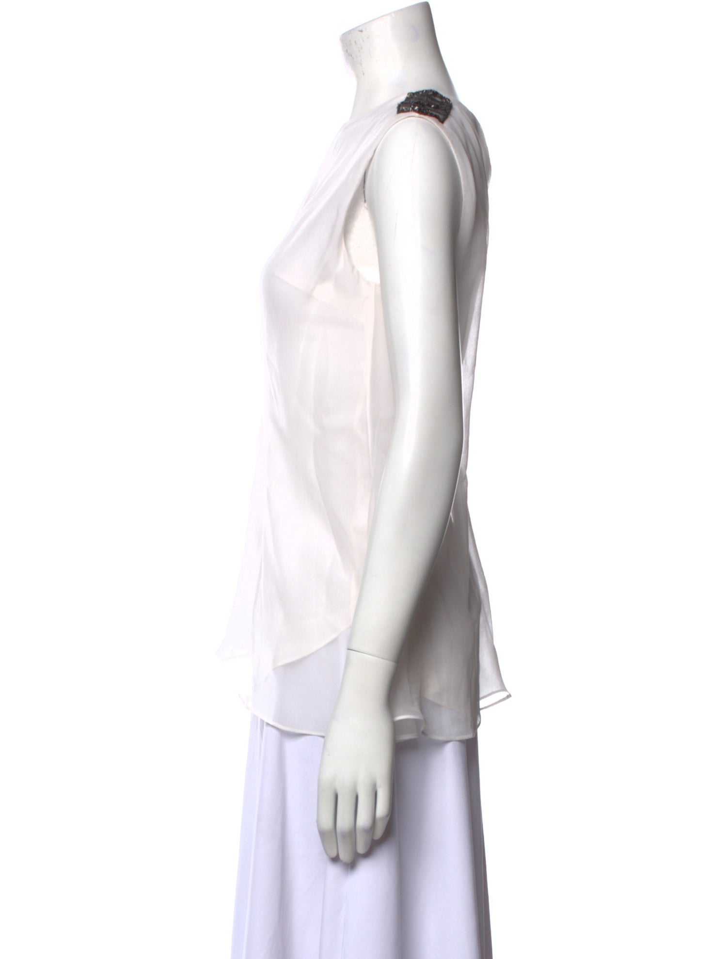 Brunello Cucinelli Silk Bateau Neckline Top