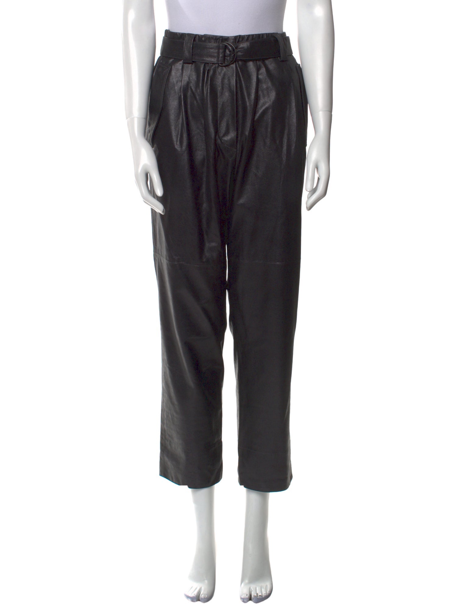 Brunello Cucinelli Leather Straight Leg Pants