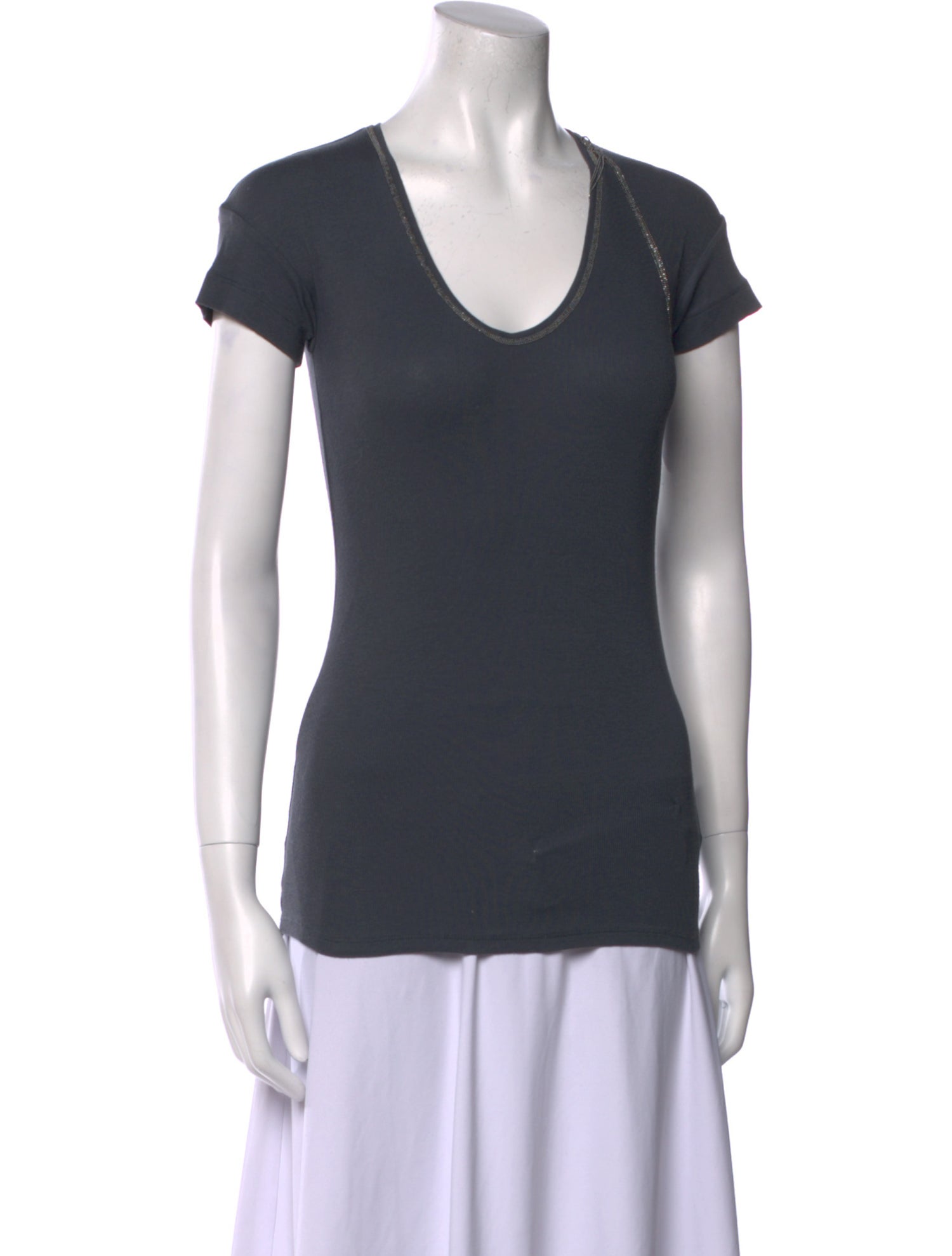 Brunello Cucinelli V-Neck Short Sleeve T-Shirt