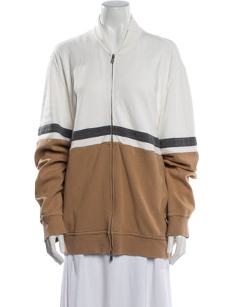 Brunello Cucinelli Striped Bomber Jacket