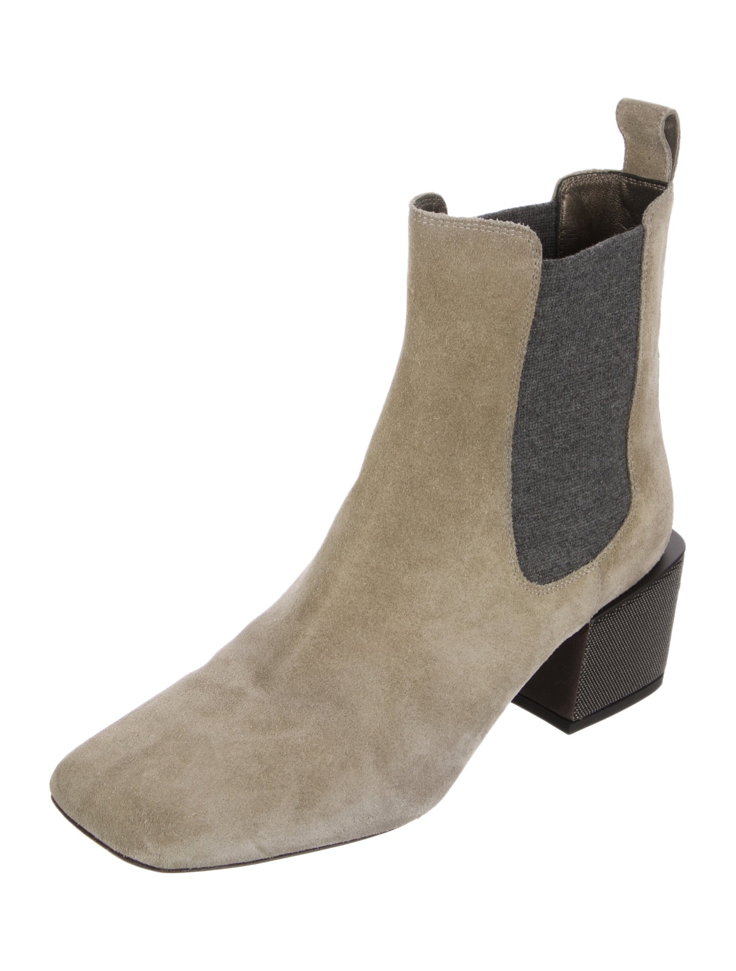 Brunello Cucinelli Monili Suede Chelsea Boots