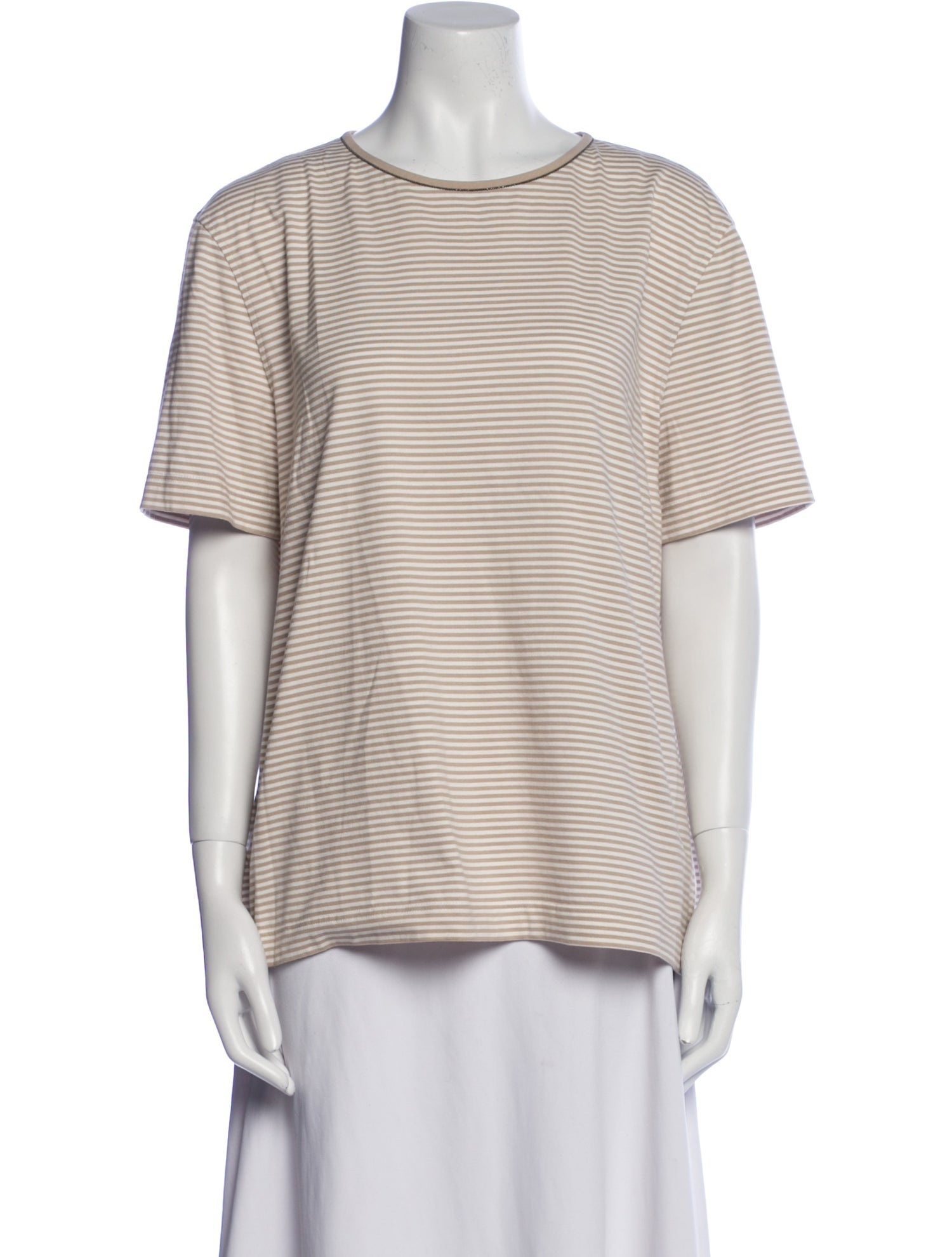 Brunello Cucinelli Striped Scoop Neck T-Shirt
