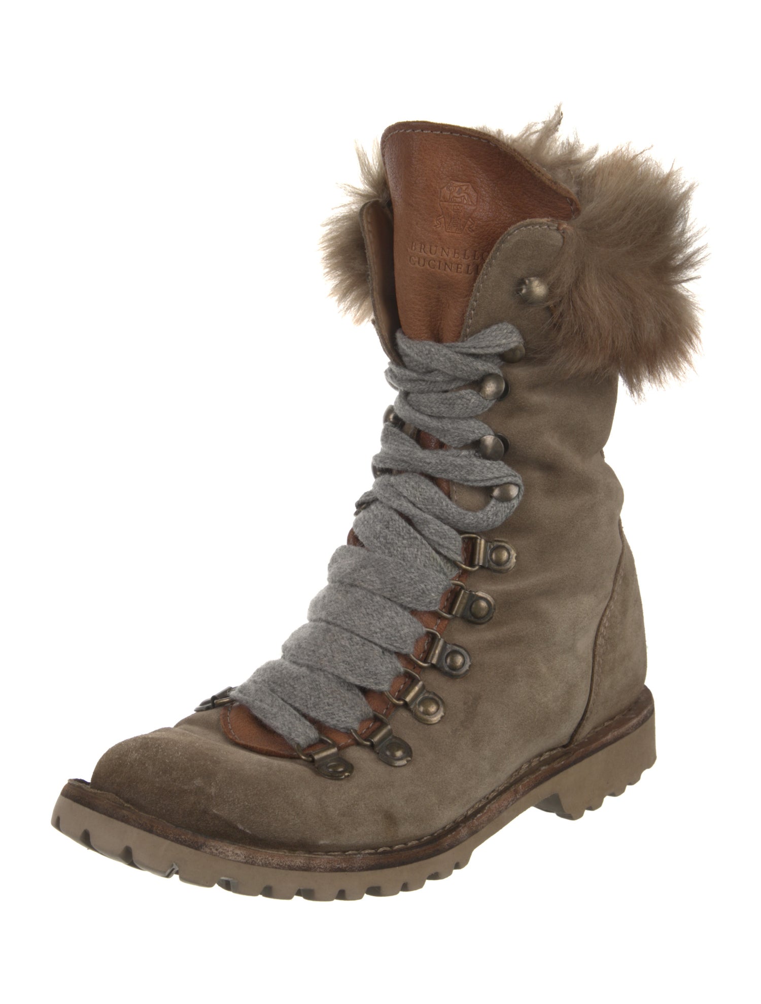 Brunello Cucinelli Suede Combat Boots