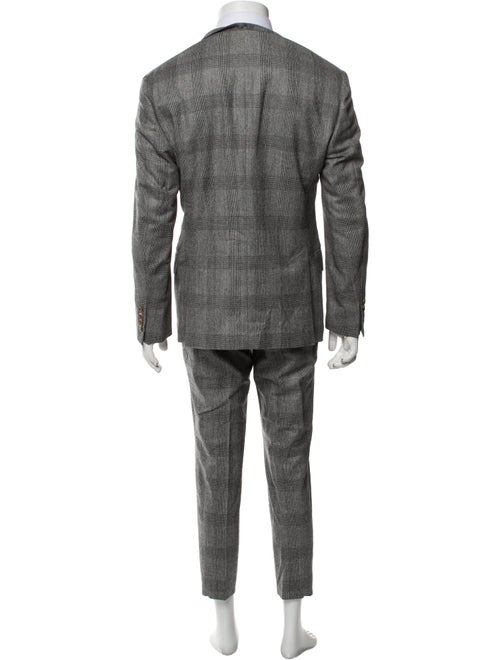 Brunello Cucinelli Virgin Wool Plaid Print Two-Piece Suit