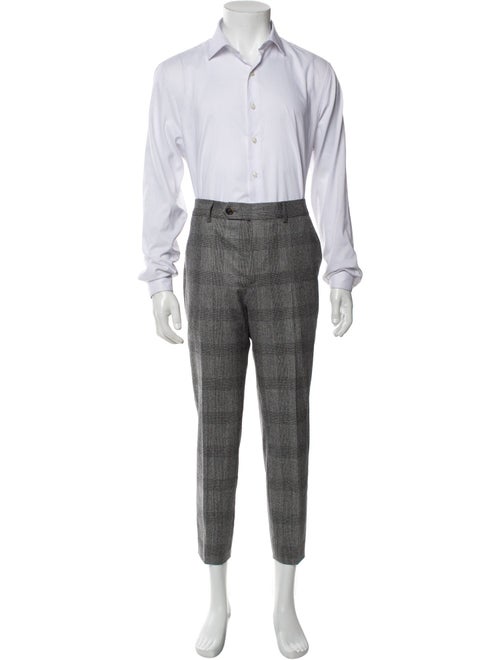 Brunello Cucinelli Virgin Wool Plaid Print Two-Piece Suit