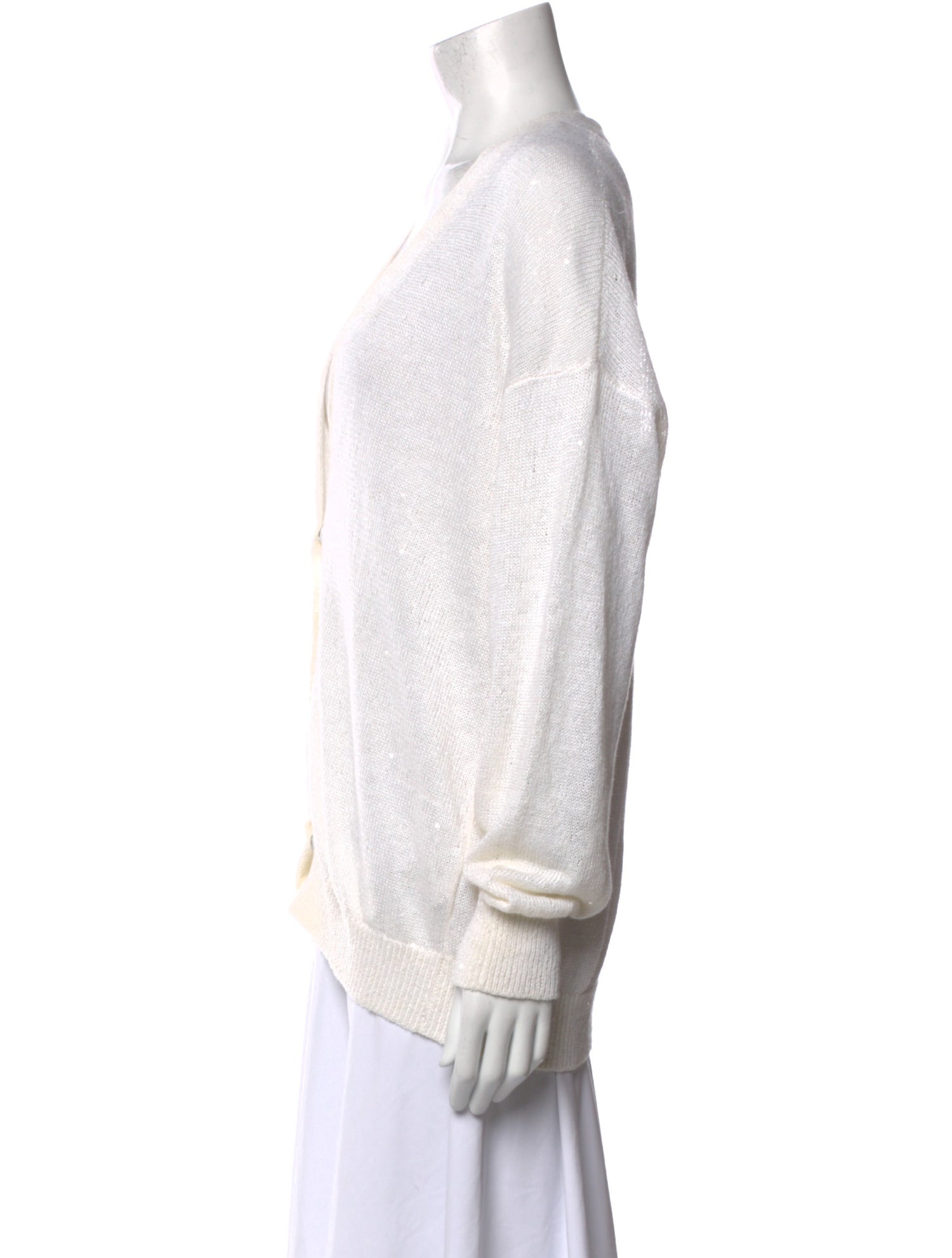 Brunello Cucinelli Linen V-Neck Sweater