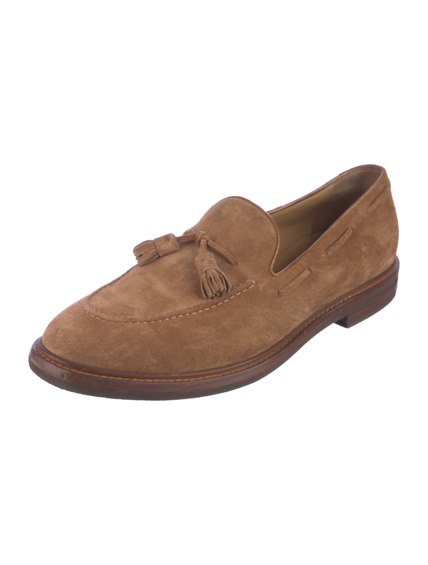 Brunello Cucinelli Suede Tassel Accents Dress Loafers