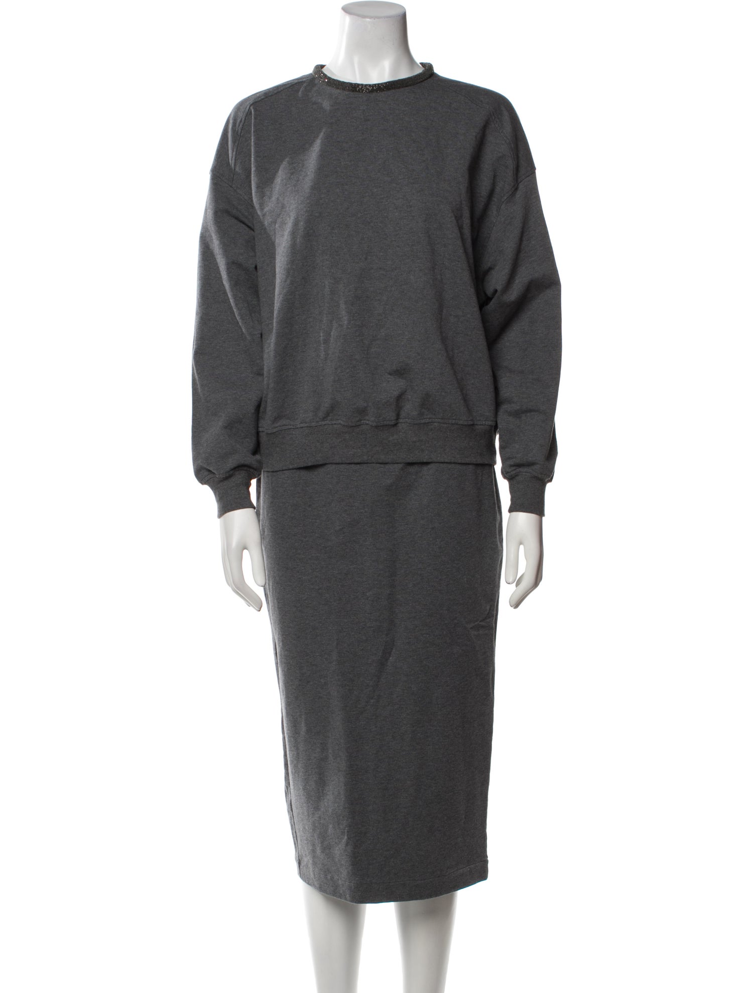 Brunello Cucinelli Beaded Accents Skirt Set