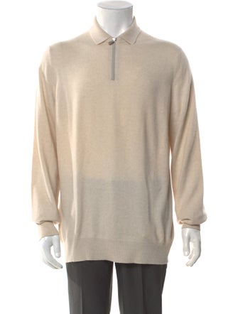 Brunello Cucinelli Cashmere Mock Neck Polo Sweater