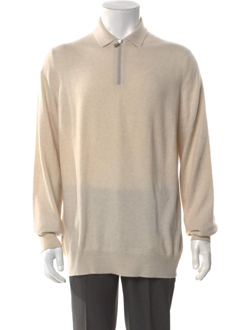 Brunello Cucinelli Cashmere Mock Neck Polo Sweater