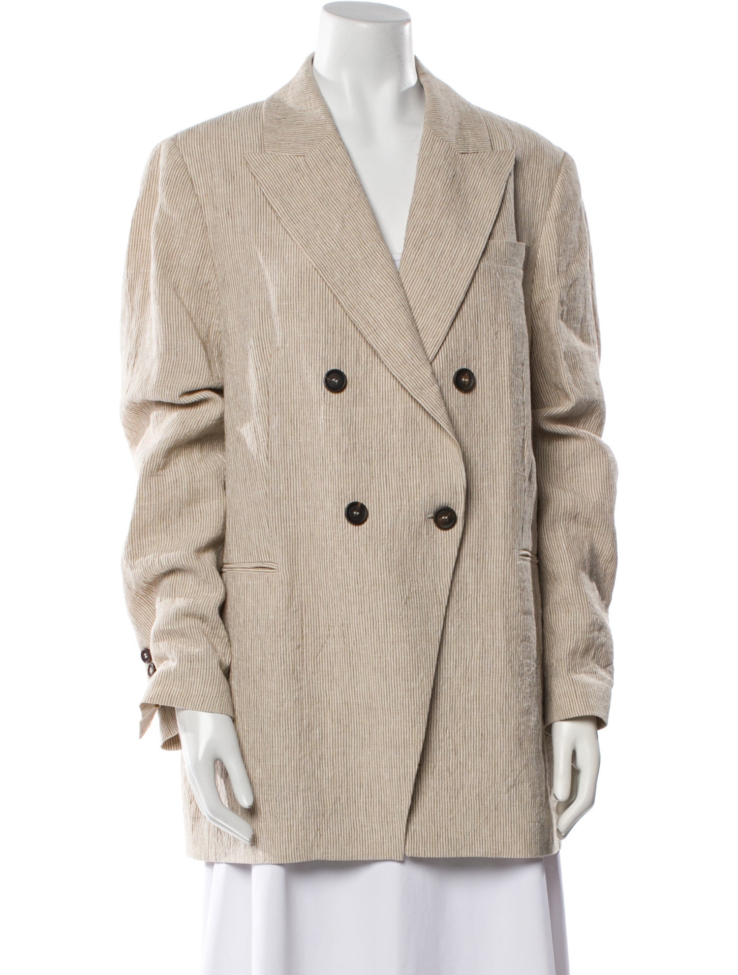 Brunello Cucinelli Linen Striped Blazer w/ Tags