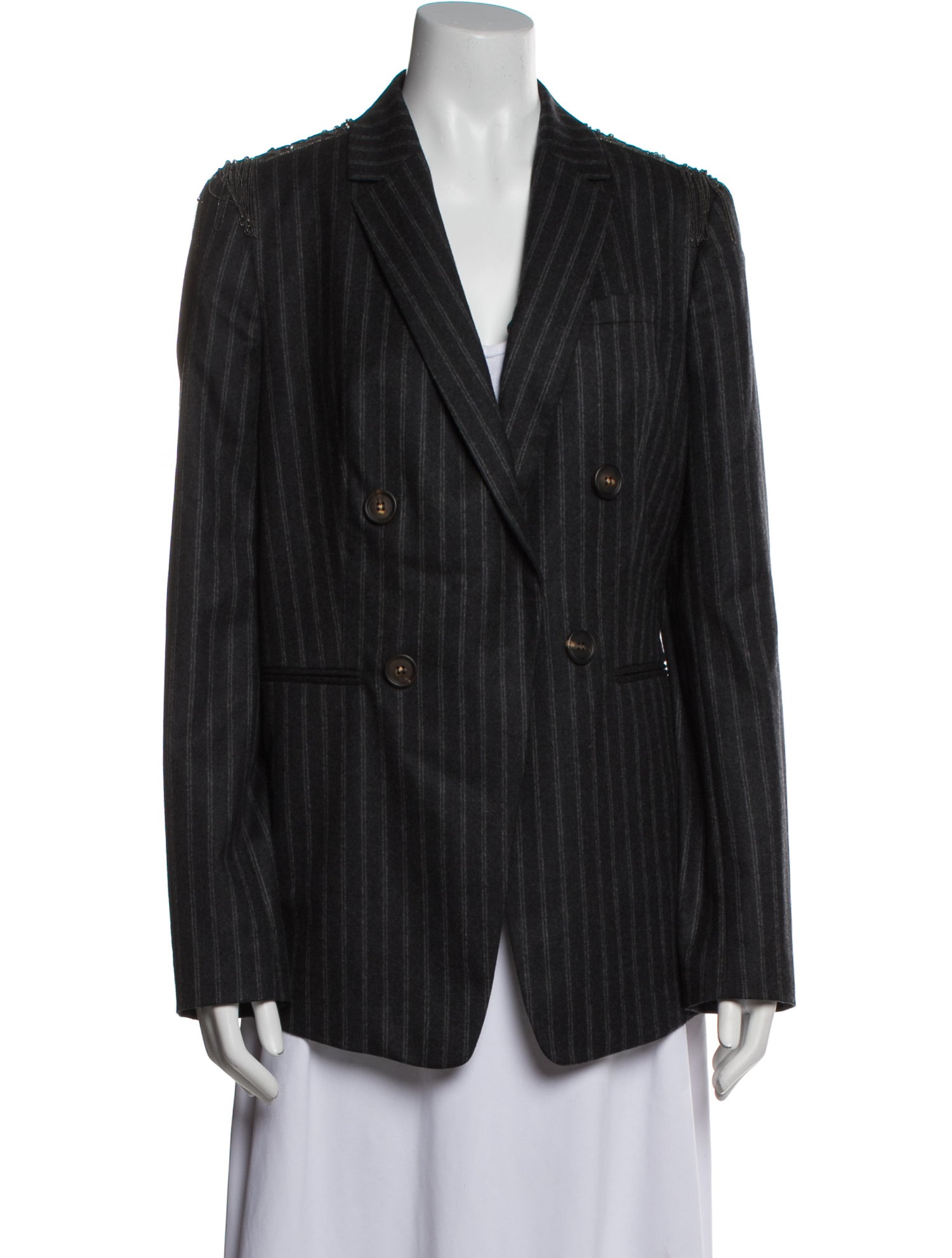 Brunello Cucinelli Wool Striped Coat