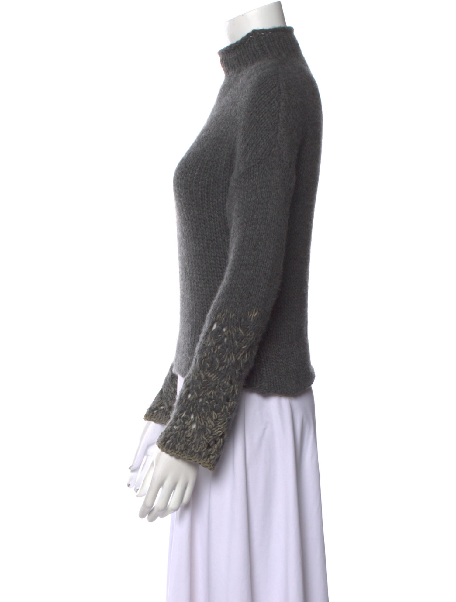 Brunello Cucinelli Leather Turtleneck Sweater