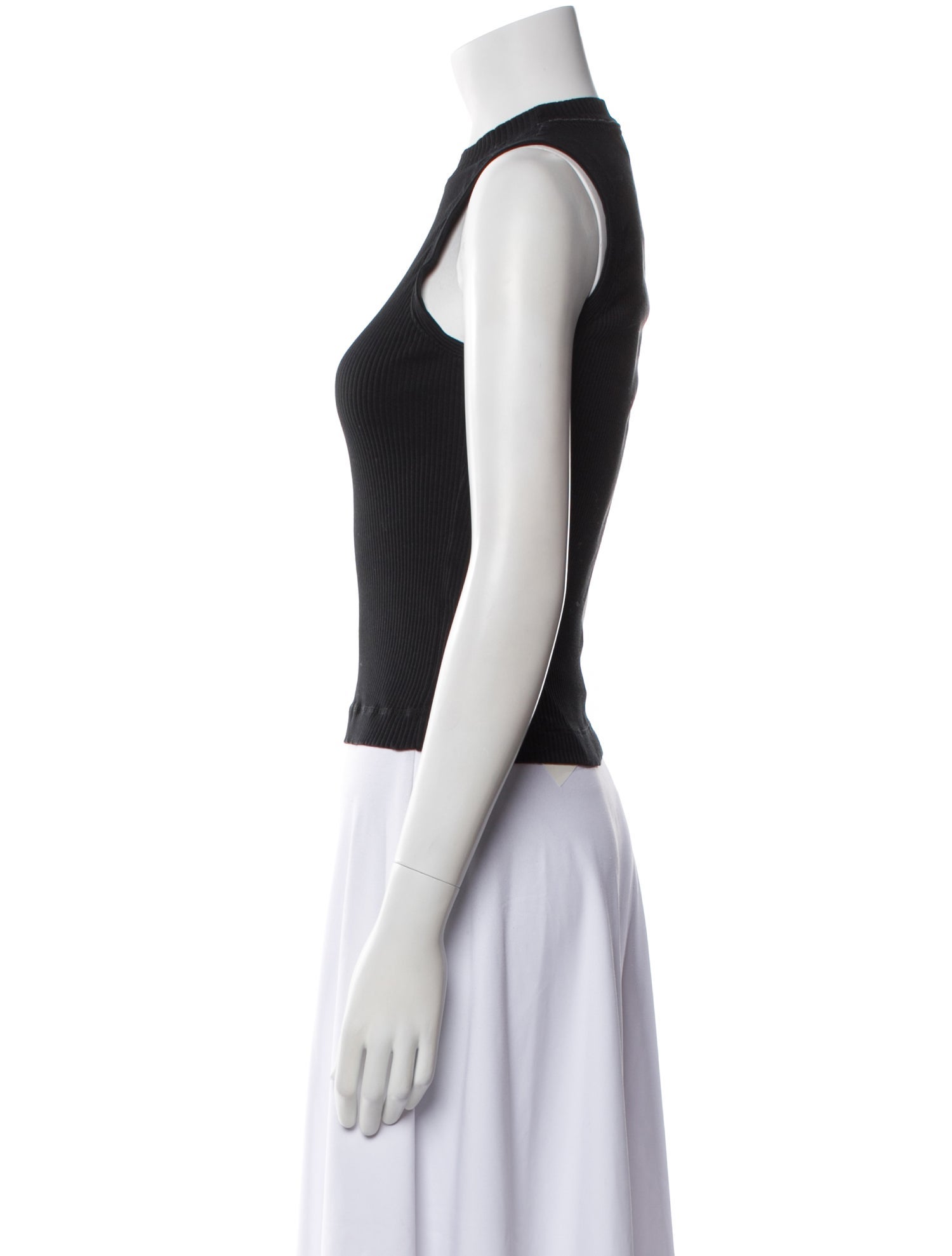 Brunello Cucinelli Crew Neck Sleeveless Crop Top