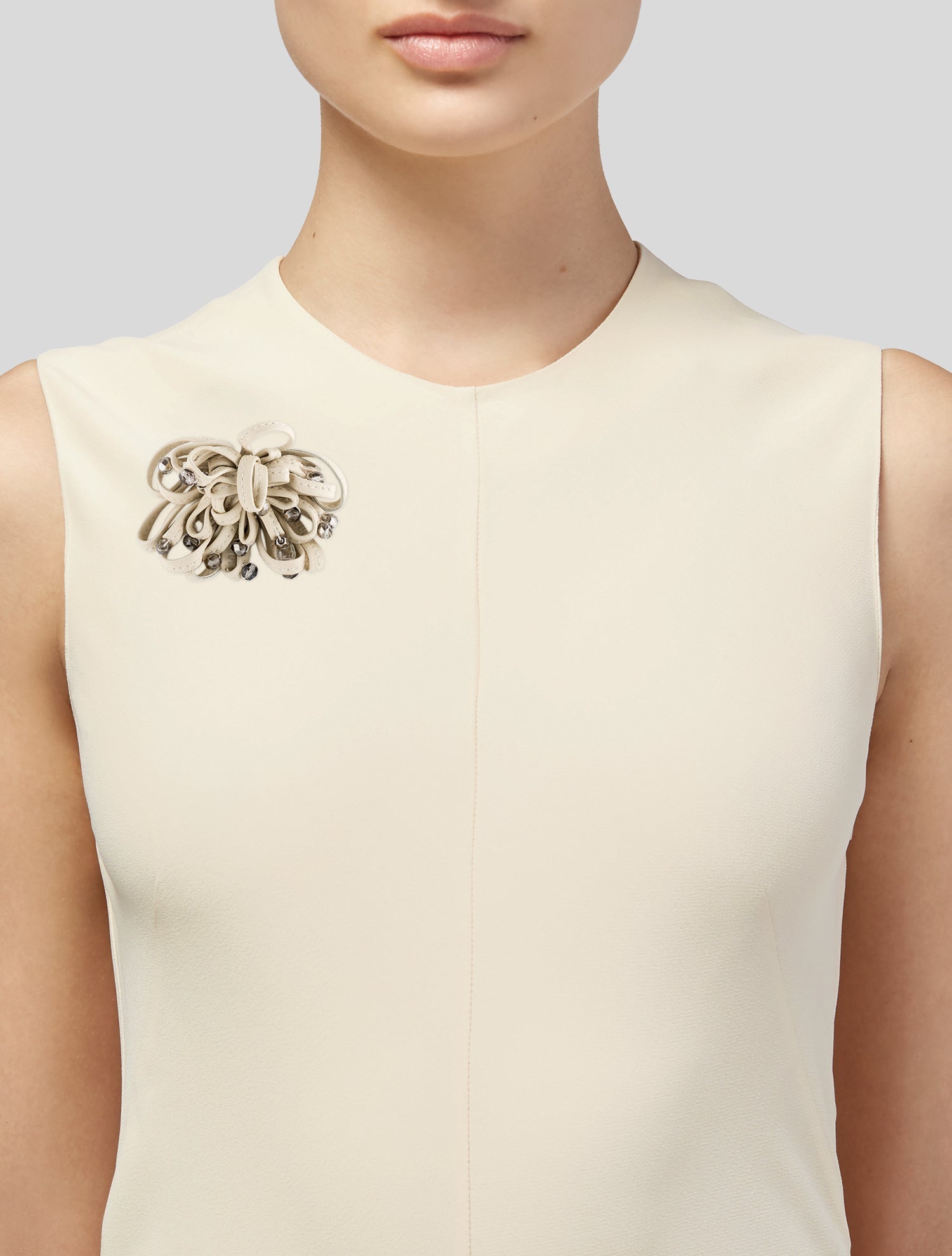 Brunello Cucinelli Leather Floral Brooch