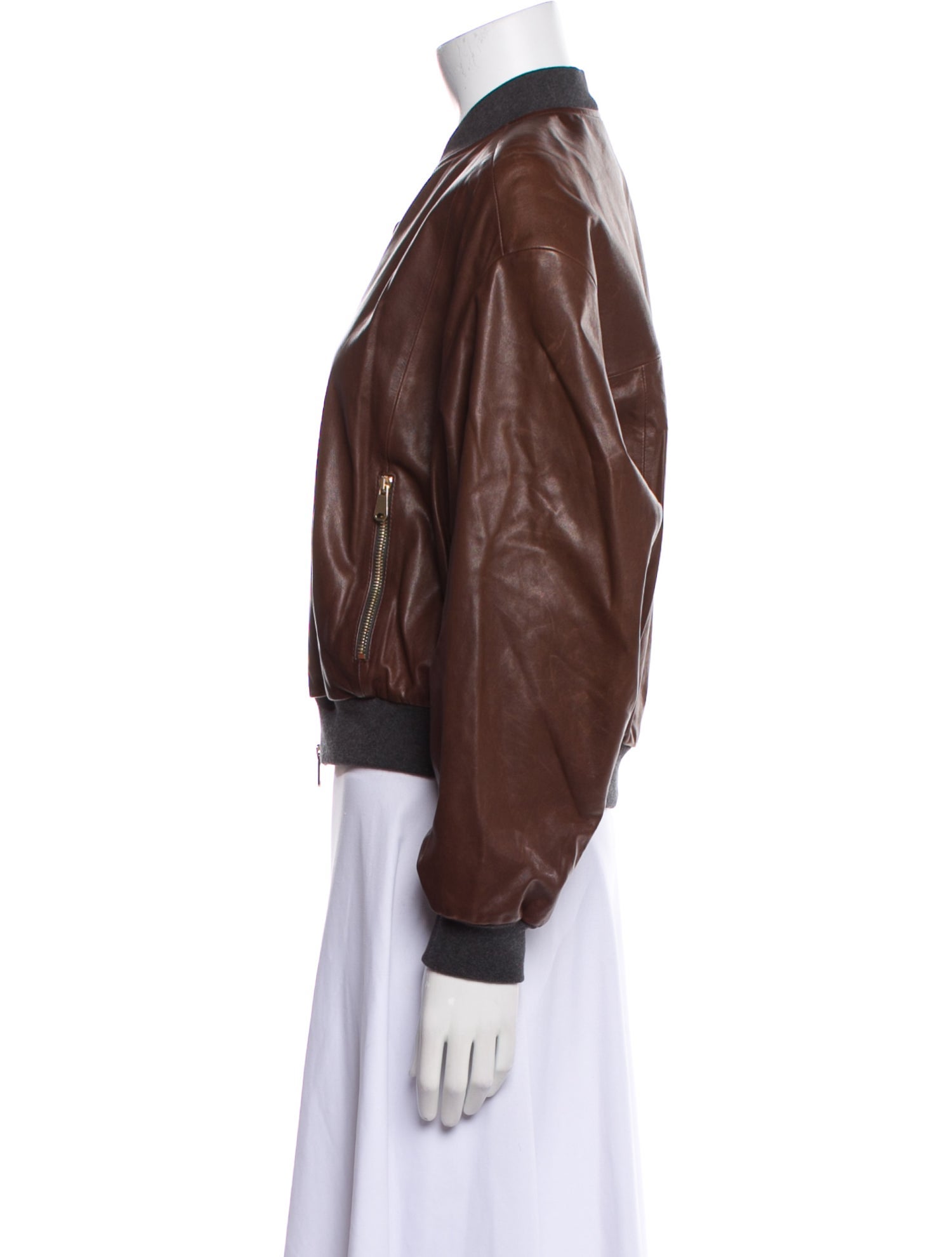 Brunello Cucinelli Leather Bomber Jacket