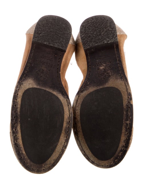 Brunello Cucinelli Suede Crystal Embellishments Ballet Flats