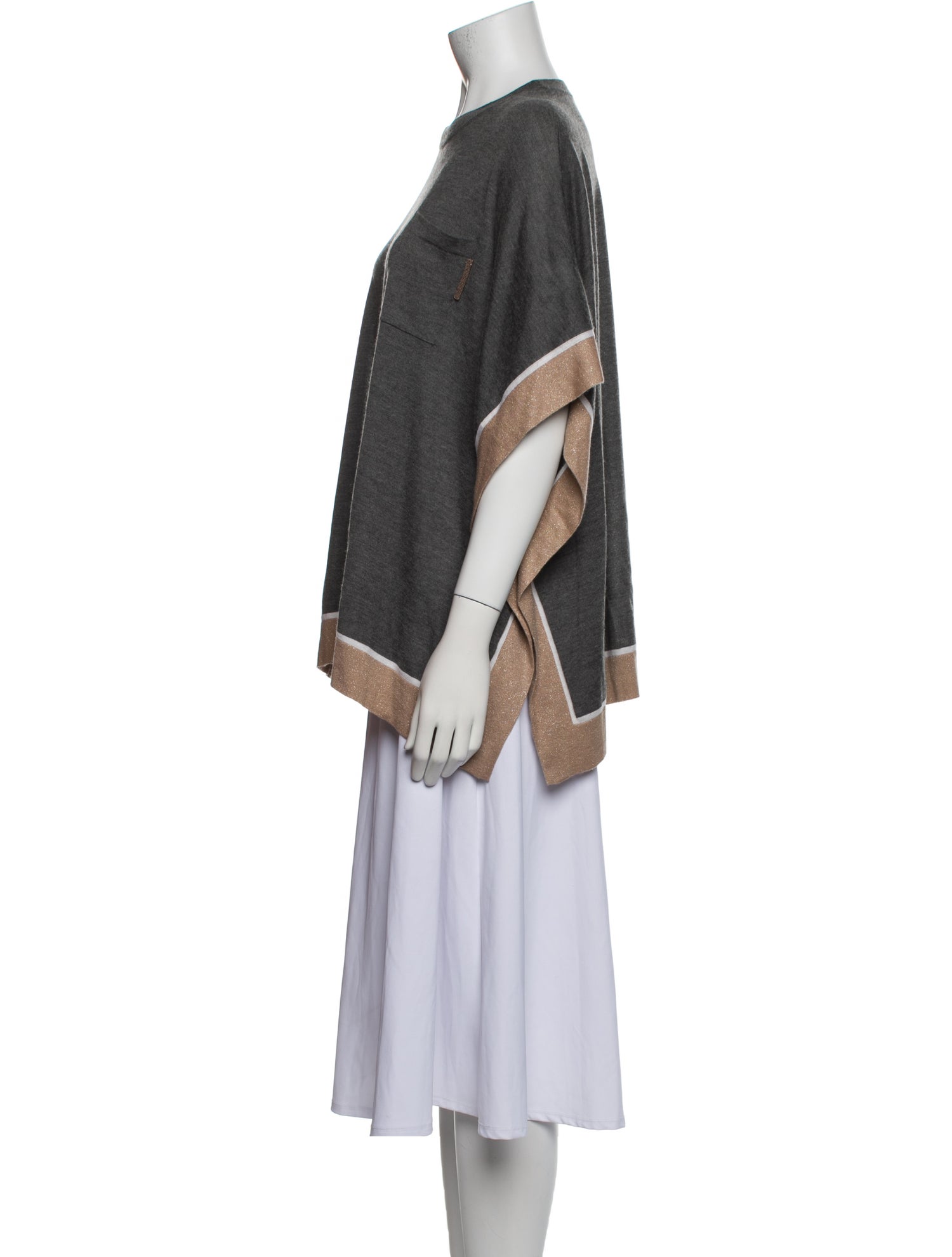 Brunello Cucinelli Cashmere Colorblock Pattern Top w/ Tags