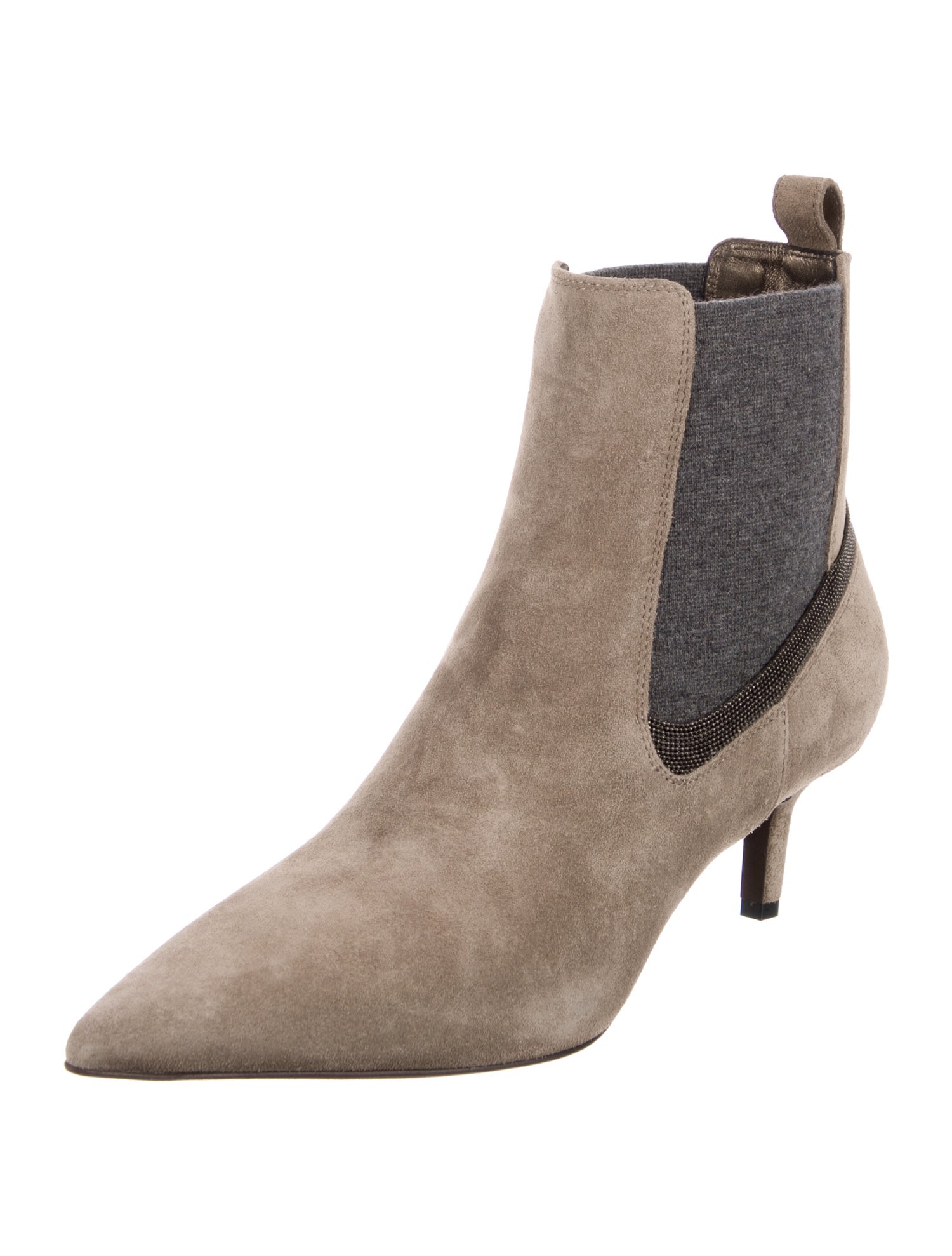 Brunello Cucinelli Monili Suede Chelsea Boots